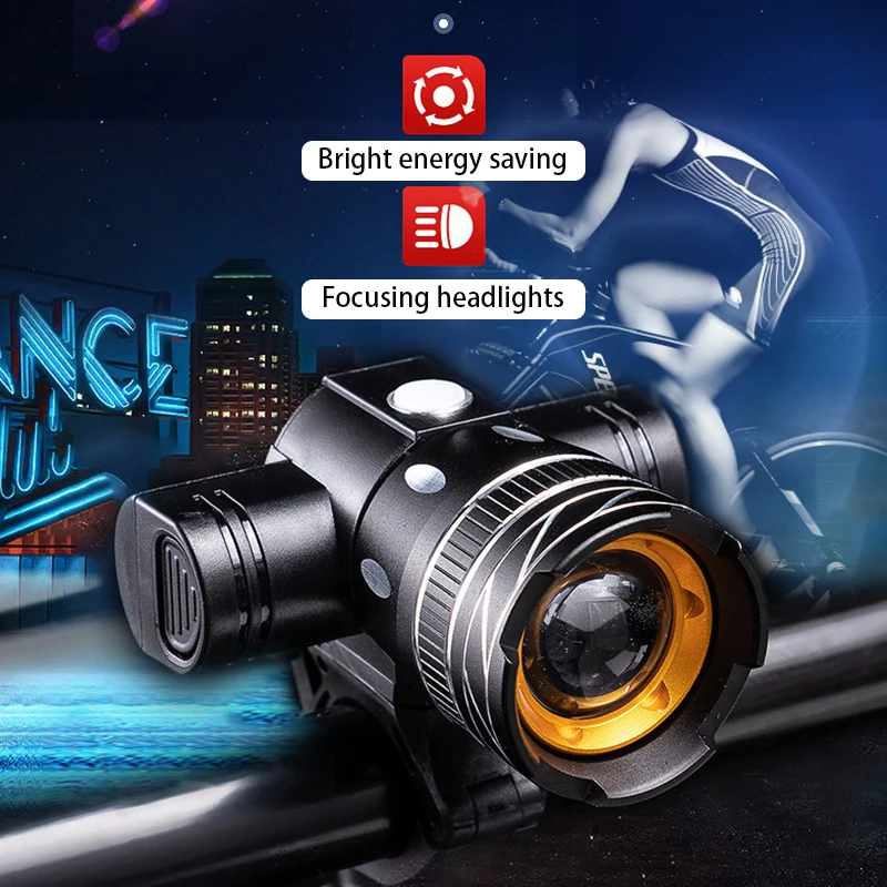 USB Перезаряжаемые велосипед светильник 300 люмен 3 режима велосипедные фары зум