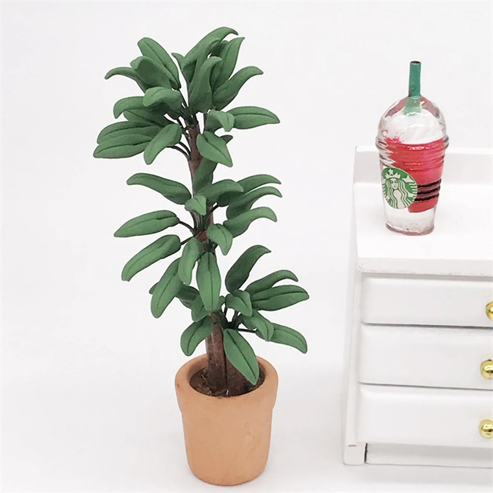 Мини кукольный домик в масштабе 1:12 цветок миниатюрное зеленое растение бонсай