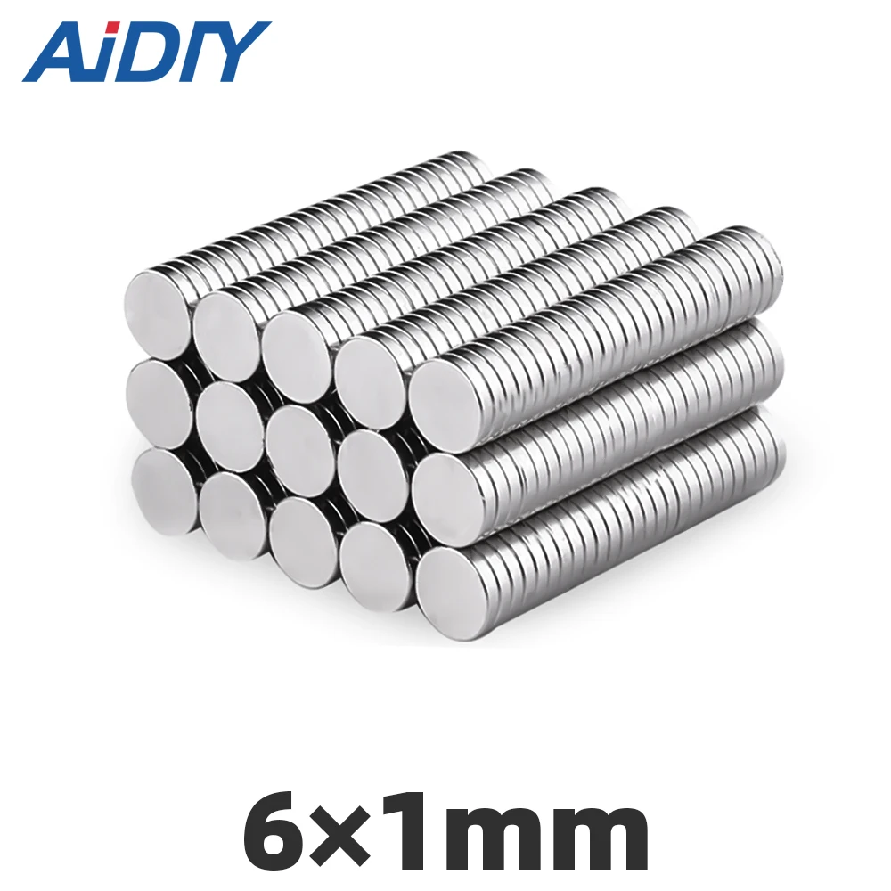 AIDIY 10 шт. неодимовые магниты 15 × 1 12 × 2 8x3 10x1 10x2 6 × 4 мм Мини N35 Круглый дисковый магнит очень сильные магниты никель редкоземельные