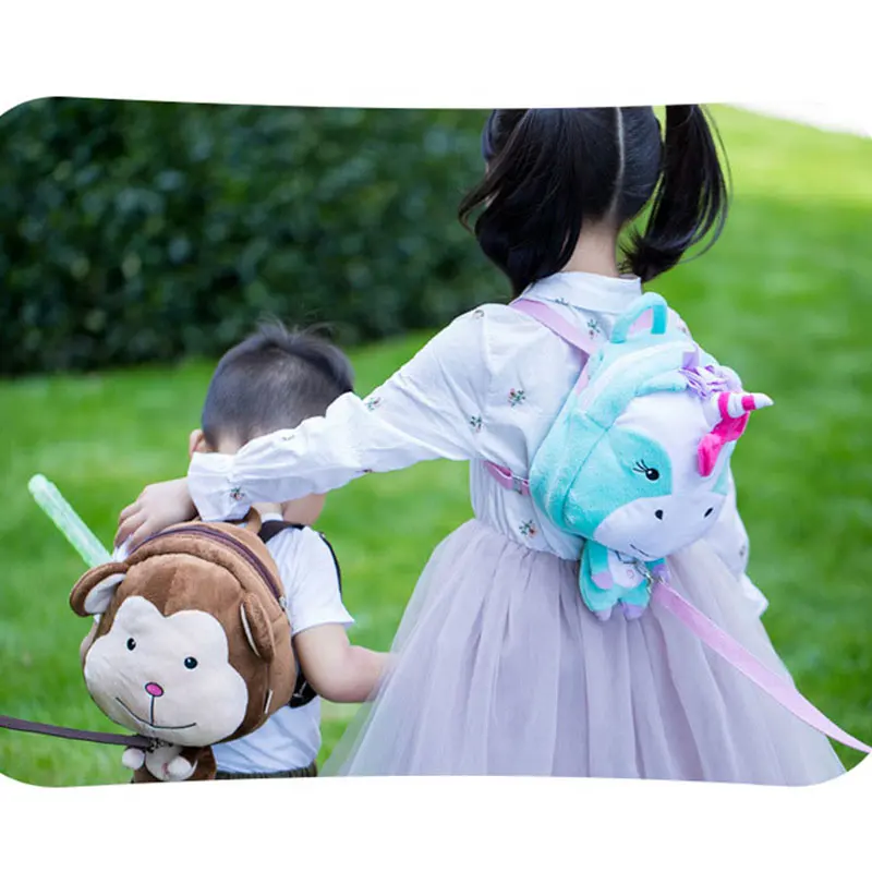 

Anti-lost Children Backpack Cute Cartoon Animal Plush Backpack With 100cm Traction Rope Infant Baby Safety Harness Walker Strap