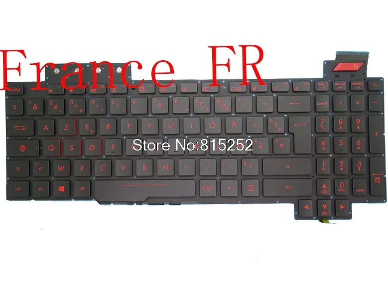 Клавиатура для ноутбука ASUS FX63 FX63V FX63VD FX63VM черная без рамки с подсветкой V170746DK1