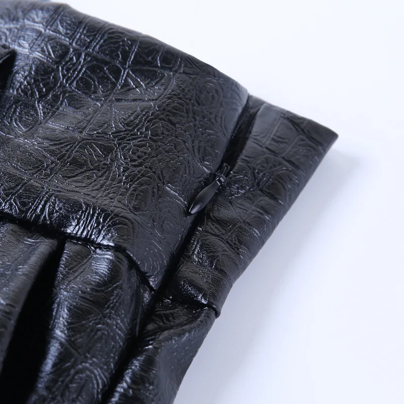 

Faux Leather PU Hamer Pants Women Casual Elegant Black Trousers High Waist With Belt Ladies Capris Female Autumn Bottom 2021 New