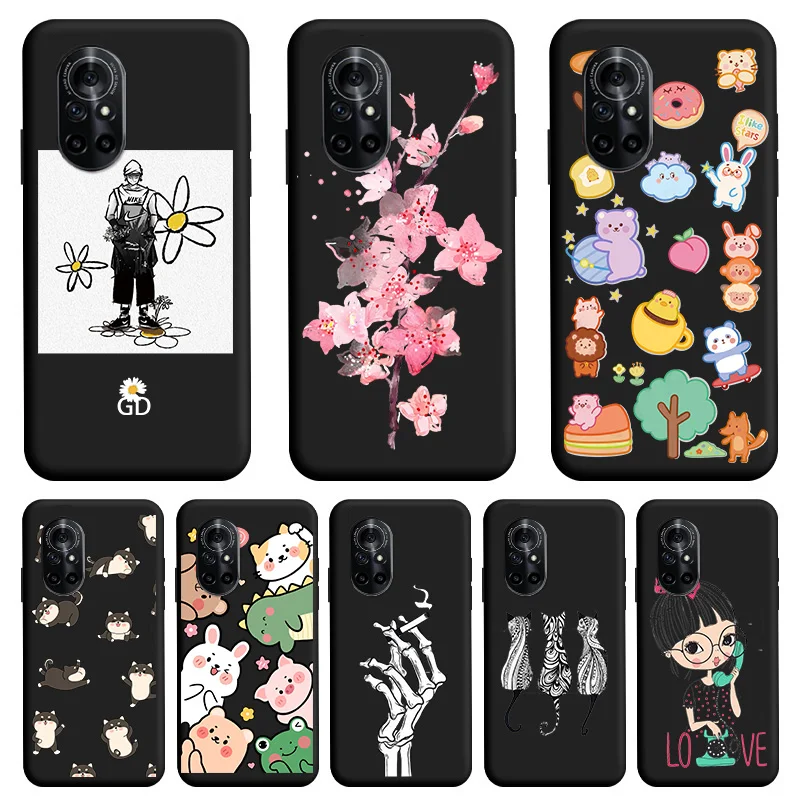 

Black Soft TPU Shell For Huawei Nova8 Nova8se Nova8Pro Case Colorful Edging Matte Personality Trend Shell For HUAWEI Case Cover