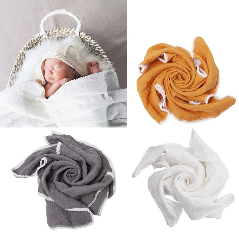 

Baby Hairball Swaddle Wrap Soft Cotton Muslin Receiving Blanket Bath Towel Newborn Photography Props Infant Shower Gifts