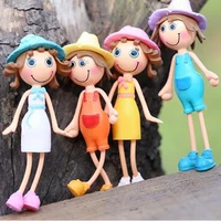 lovely small summer sunshine girl doll cartoon figurines gardening ornament home decoration accessories