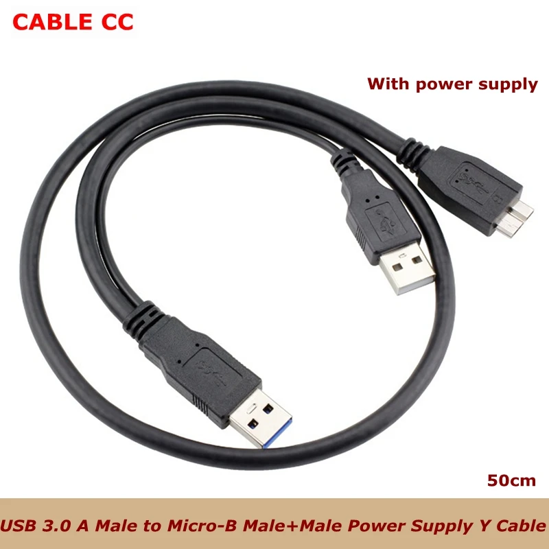 Кабель питания 0 5 м USB 3 A папа-Micro-B Папа + папа для жесткого диска 2 дюйма SATA HDD