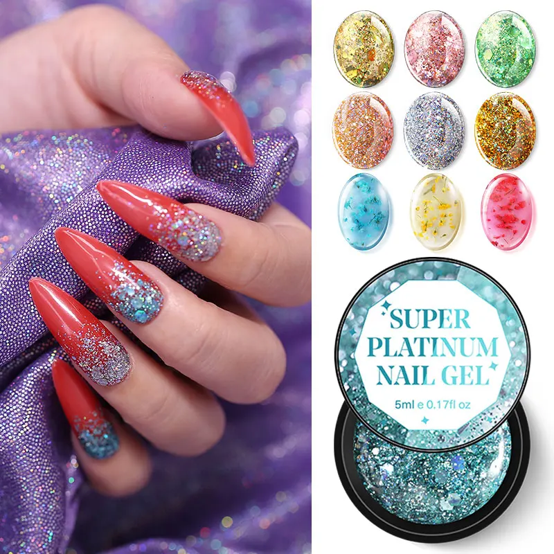 Modelones УФ гель для ногтей Platinum блестящий замачиваемый Базовый Топ долговечный