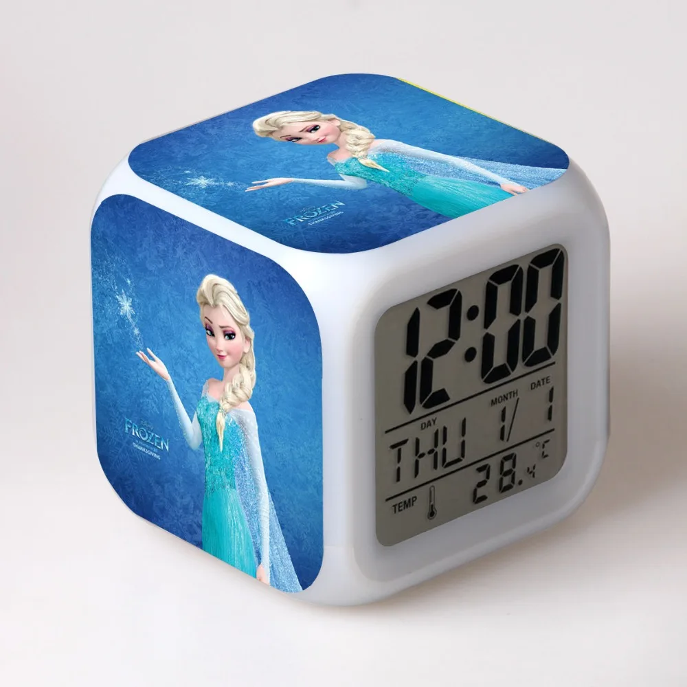 

Disney FROZEN Elsa Ann Cartoon LED Alarm Clock Touch Student Boy Girl Adult Bedside Alarm Clock Gift for girl