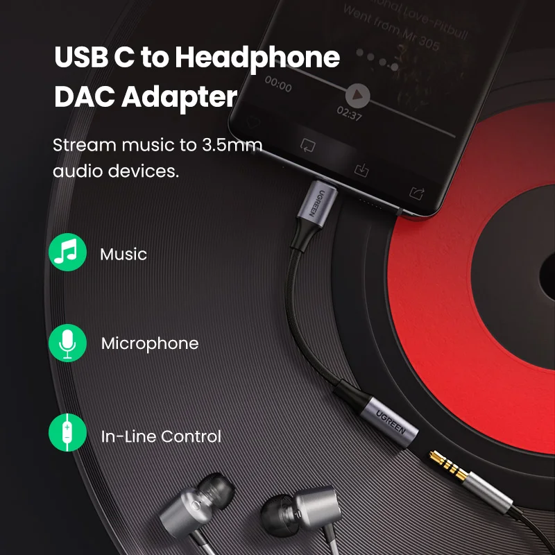 UGRREN USB Type C до 3 5 мм гнездо для наушников адаптер к Aux аудио кабель Шнур DAC чип Pixel 4 2 XL