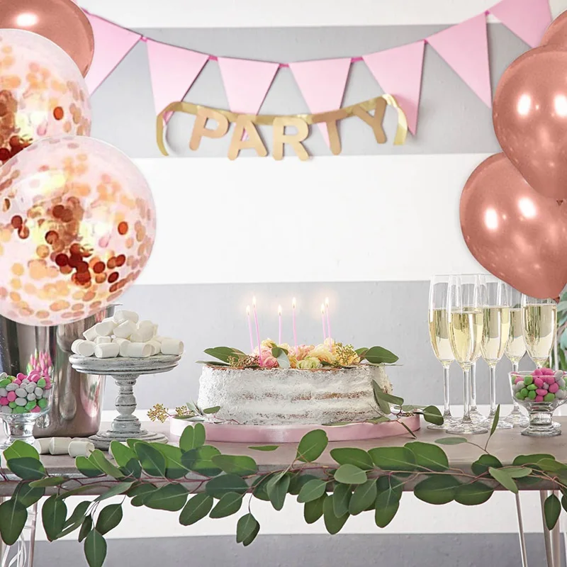 

110-130 шт. шар цвета розового золота блестками латексных воздушных шаров с букет на день рождения Свадебная вечеринка украшения воздушные шар...
