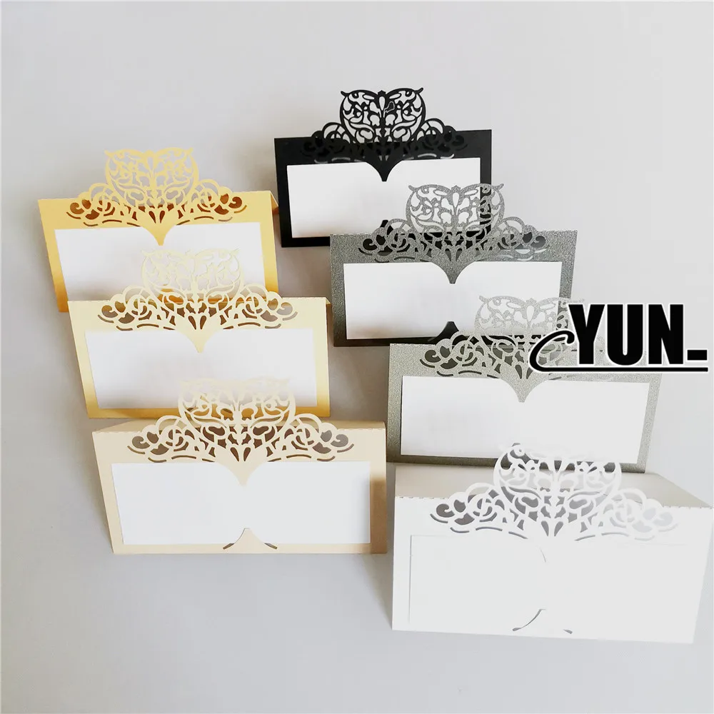 D. 10 шт./лот декоративные сиденья настольные открытки с лазерной резкой свадебные