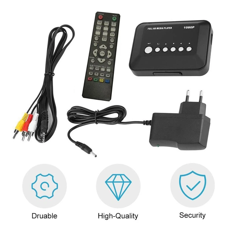 Mini Full HD 1080P Media Player with HDMI/VGA/AV/USB/SD/MMC/Optical Output EU Plug | Электроника