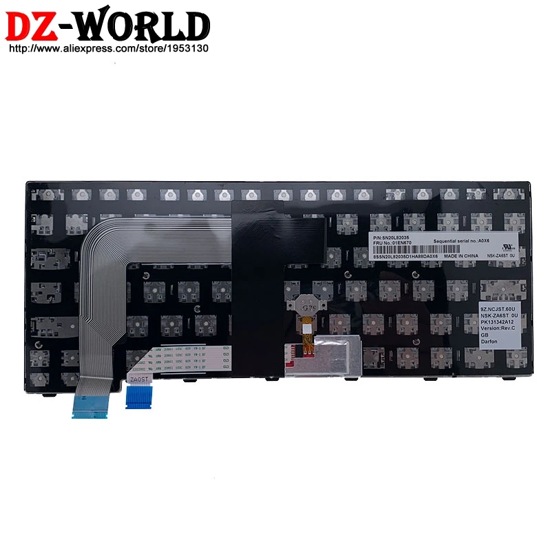 Новая Оригинальная английская клавиатура для ноутбука Lenovo Thinkpad 13 Gen 2 T470S S2 T460S 01EN670
