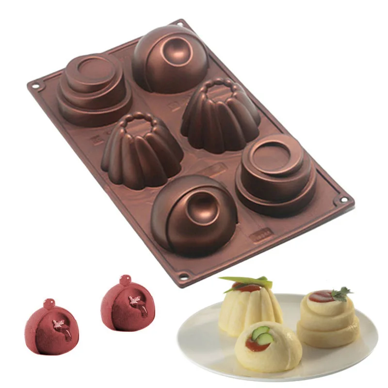 

Силиконовые 6 отверстий шоколадный торт пресс-формы инструмент для выпечки, желе пудинг для муссов и десертов мыло ручной работы ледяной