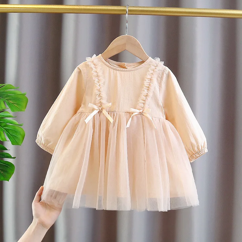 

Весна-Осень 2021 Одежда для новорожденных девочек на 1-й день рождения платья-пачки для девочек Одежда для маленьких принцесс платье с бантом