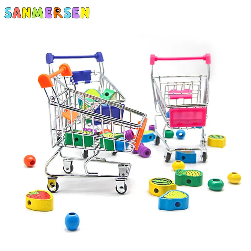 

Children's Play House Simulation Mini Supermarket Shopping Cart Mini Metal Trolleys Pretend Play Toys Kids Role Play Toys
