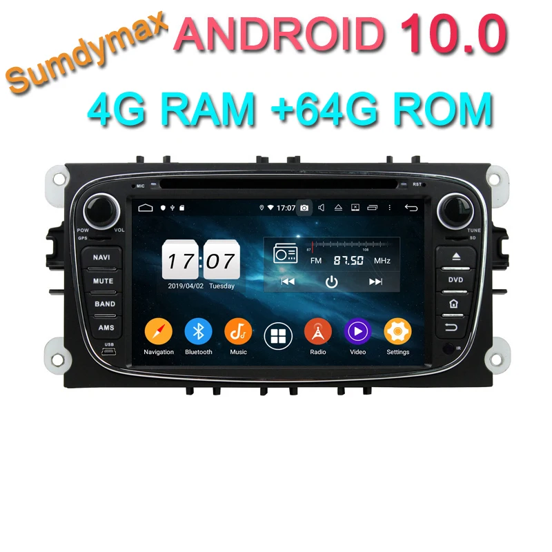 HD 1024*600 Сенсорный Экран Авто gps для ford FOCUS Mondeo S MAX C с android 10 8 ядерный 4 + 64G аудио