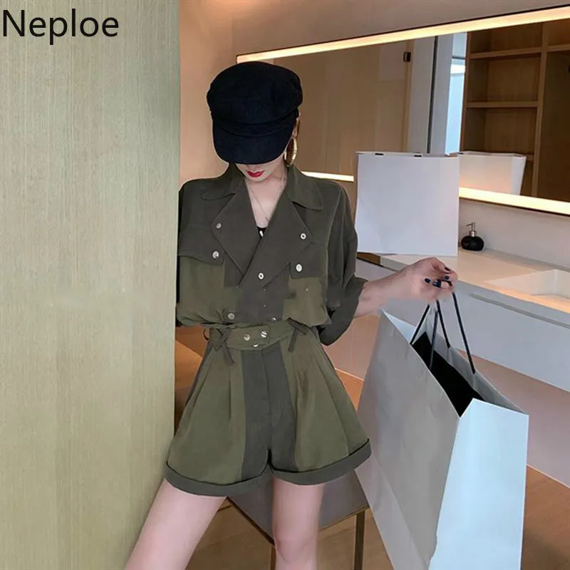 Neploe Женский комплект 2 шт. Весна 2020 модный однобортный Топ с отложным воротником +