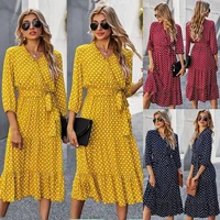 womens dress 2021 new classic polka dot printed dress women bandage dresses summer dress women plus size dress vintage dress