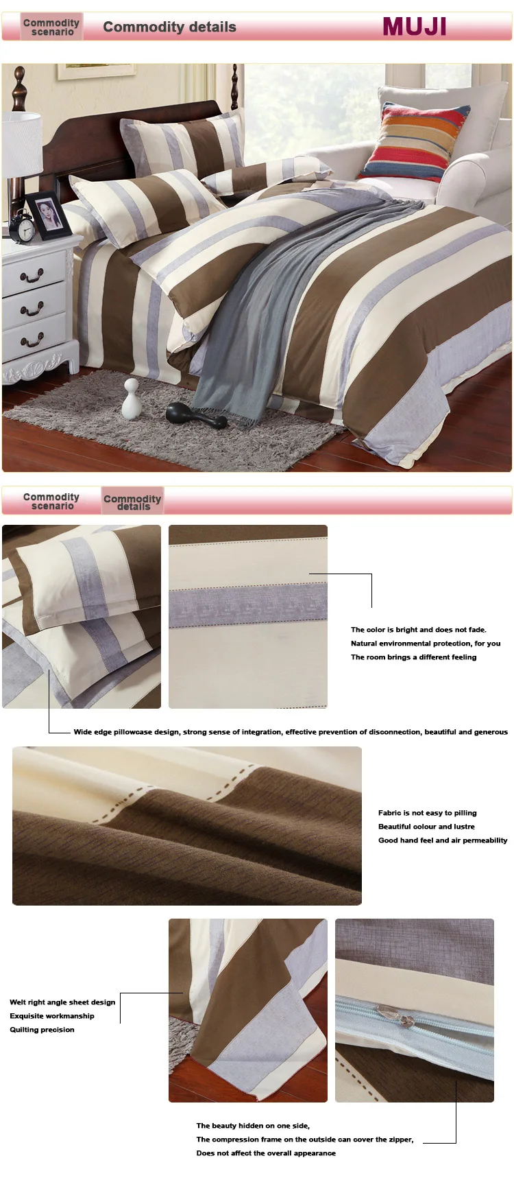 2Colours New Arrival 4 Pcs All Size Duvet Cover with Pillow Case Quilt Cover Bedding Set Single Double King
