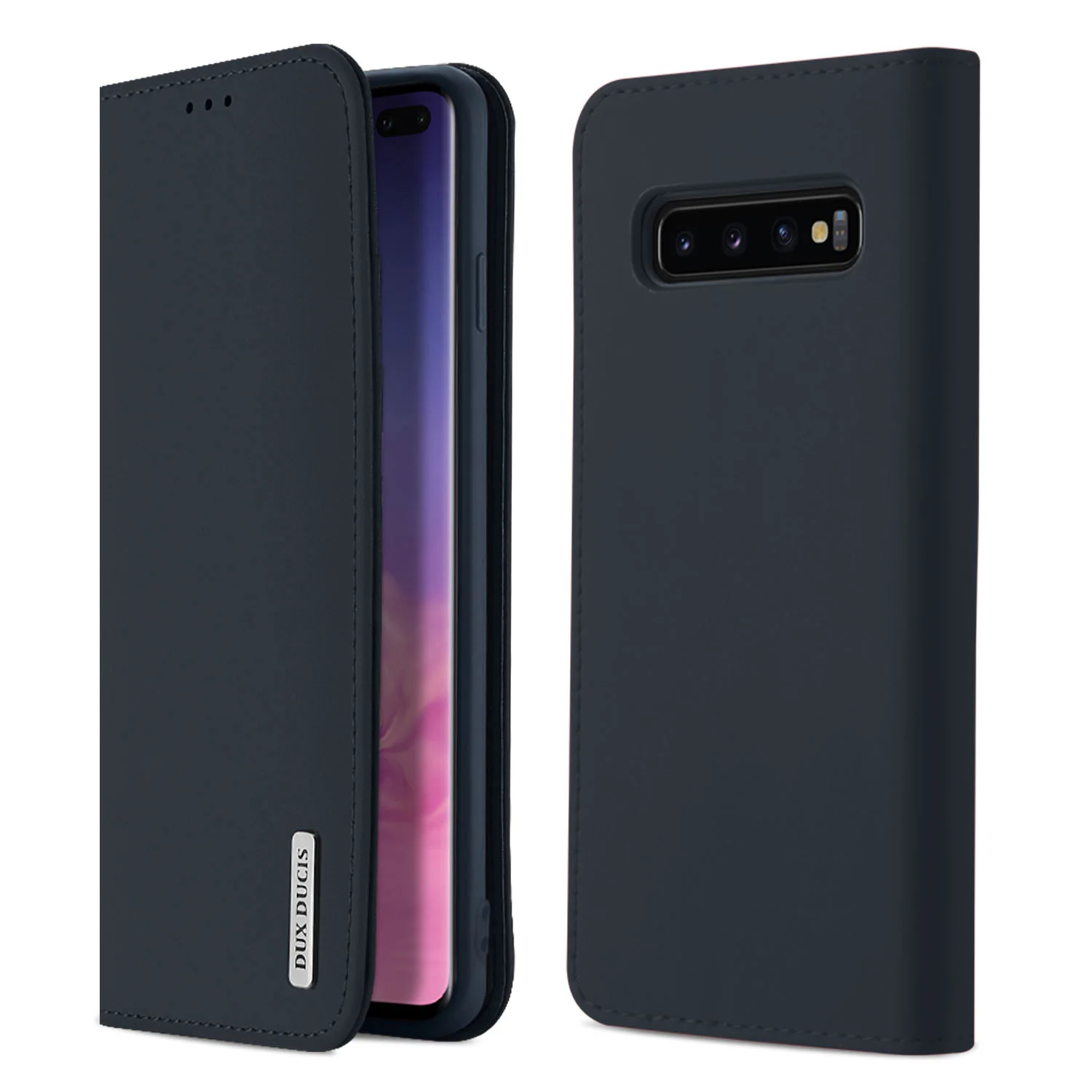 

For Samsung Galaxy S10 Plus Case DUX DUCIS Wish Genuine Leather Wallet Flip Case with card Slot Magnetic Closure Full Protection