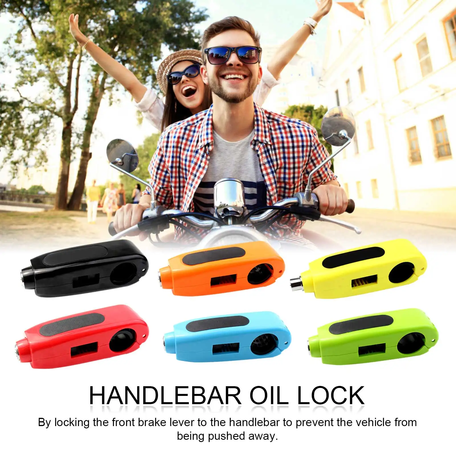 

Universal Motorcycle Brake Lock Scooter Handlebar Lock Brake Throttle Grip Anti Theft Protection Security Safety Brake Lock