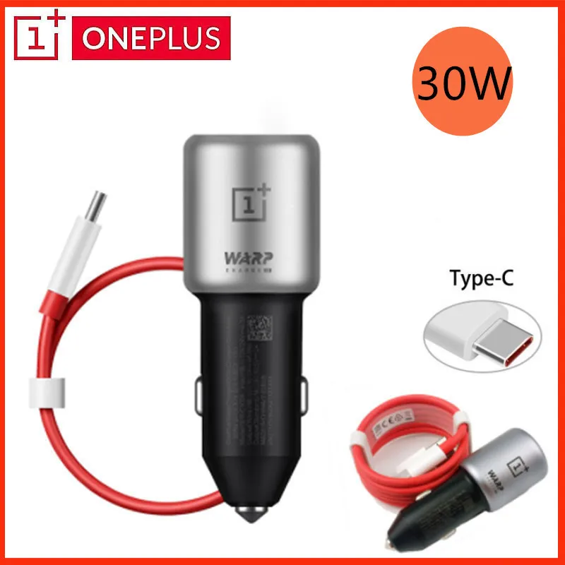Автомобильное зарядное устройство OnePlus Warp Charge 30 Вт кабель Usb Type-C для 8 pro 7T Pro 7 6T 6 5T 5