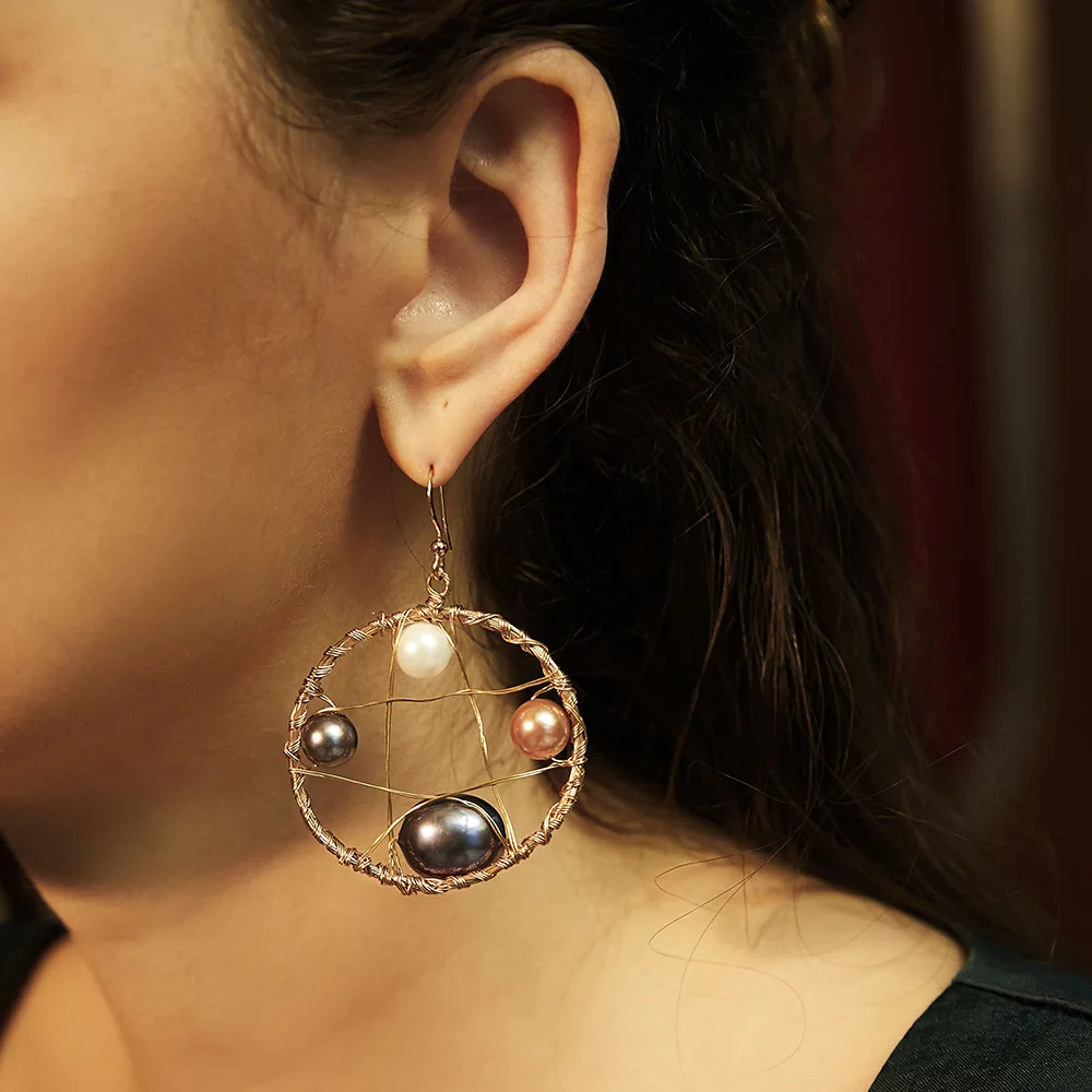 Висячие серьги из натурального жемчуга новый дизайн 2020 красочные бусины Ловца