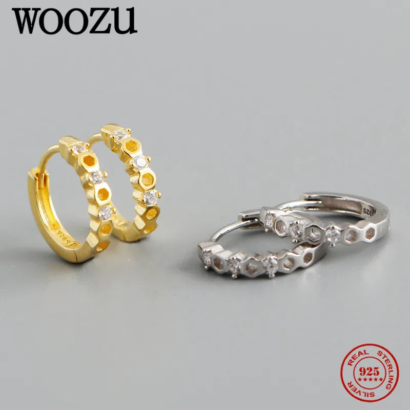 Серьги-кольца из серебра 925 пробы с цирконом в стиле хип-хоп | Украшения и