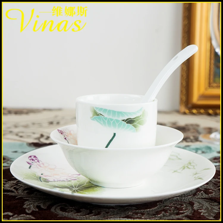 Европейский стиль керамический набор посуды Золотая инкрустация фарфоровая