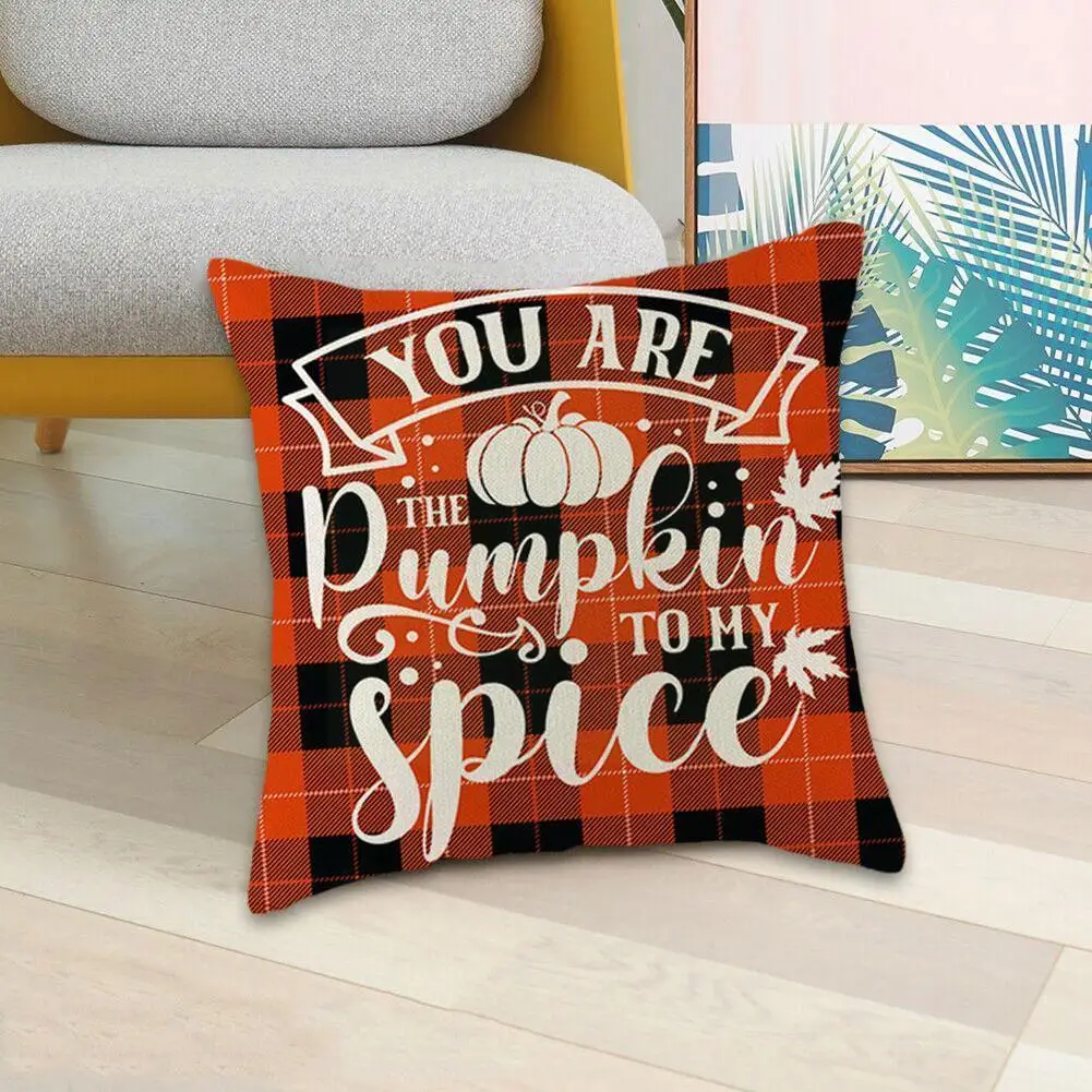 

Halloween Pillow Cover 45*45 Geometric Plaid Printing Decor Halloween Cover Throw Room Pillow Sofa Farmhouse Decorative Pil F9V2