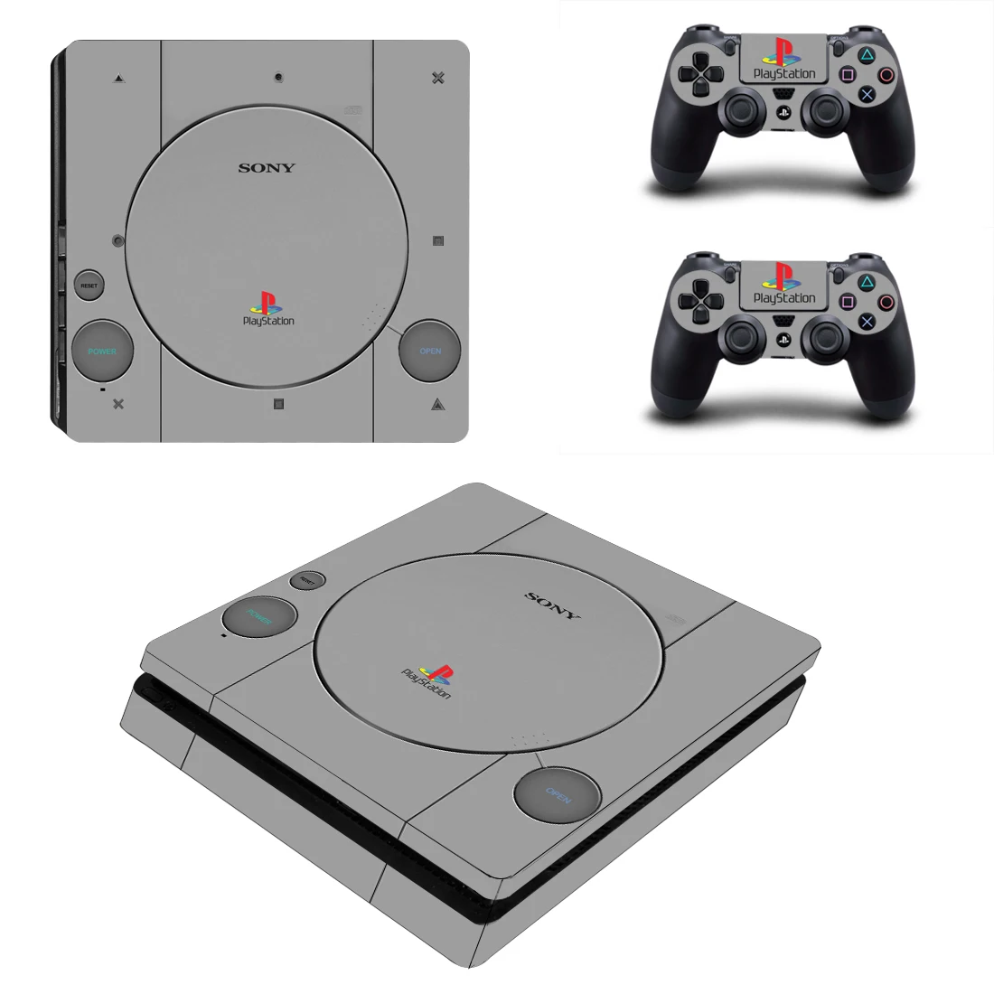 Стильная наклейка PS1 на 20 ю годовщину PS4 тонкая для Playstation 4 Тонкая Защитная пленка