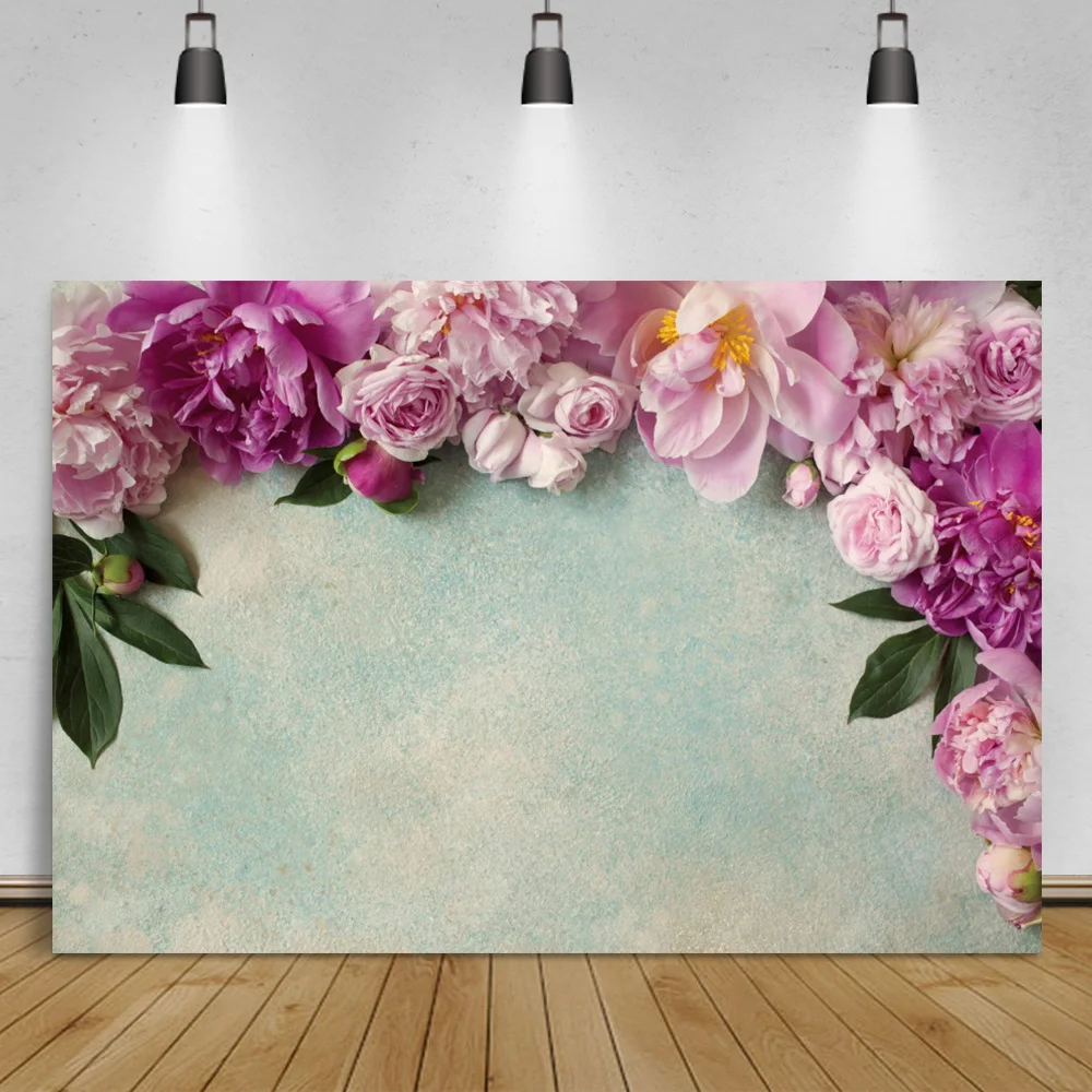 Laeacco Fresh Flowers Photographic Backgrounds Personalized Friend Party Food Clothe Photography Backdrops For Photo Vedio Stuio