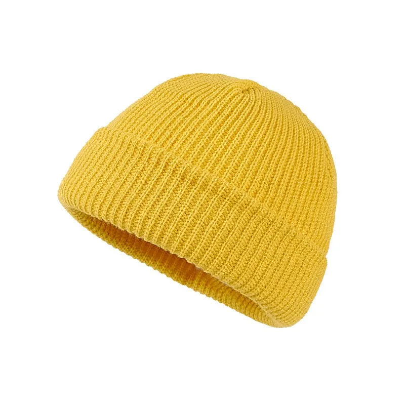 

New Unisex Beanie Hat Ribbed Knitted Cuffed Winter Hat Warm Short Beanie Casual Solid Color Skullcap Baggy For Adult Beanie