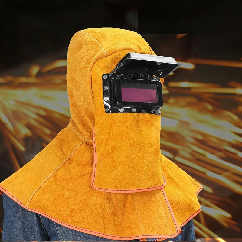 Сварочный шлем сварочная кожаная маска желтый сварочный защитный плоская