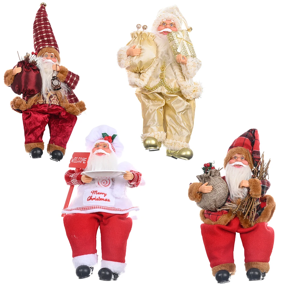 Рождественские украшения Санта Клаус сидящая стоячая кукла подарок милая мягкая