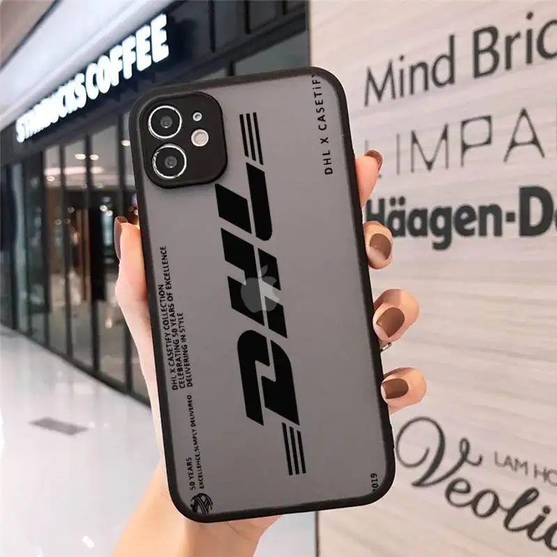 

DHL shipping label design Phone Case matte transparent For iphone 7 8 11 12 plus mini x xs xr pro max cover
