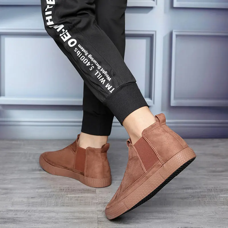 Новинка осени 2020 мужские ботинки челси Британская мода фланелевые слипоны