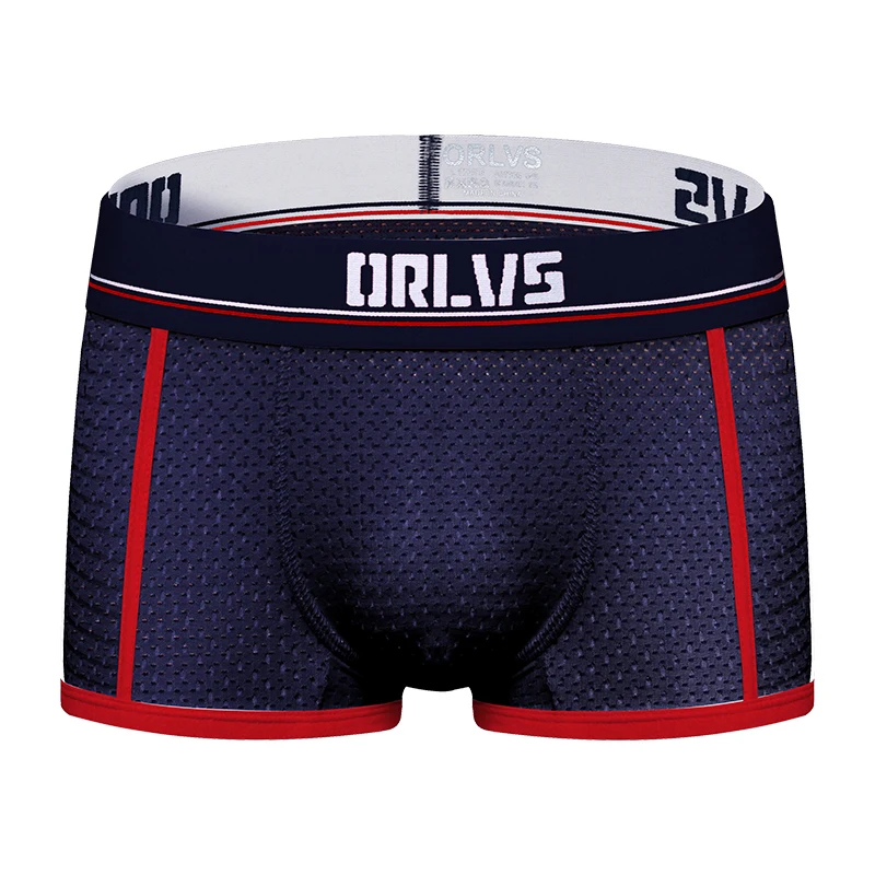 ORLVS Брендовое Мужское нижнее белье мужские боксеры cueca tanga быстросохнущие мужские брюки Ropa Interior hombre мужские боксеры шорты calzoncillo hombre - Цвет: OR193-navyblue
