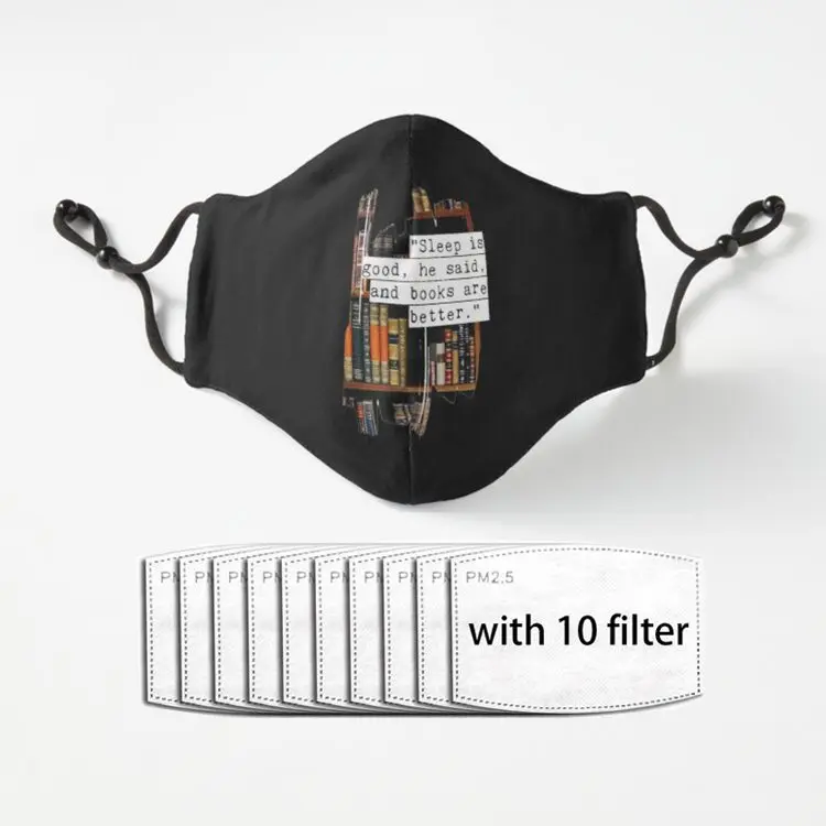 

Маска для взрослых от книг, многоразовая маска для лица из полиэстера