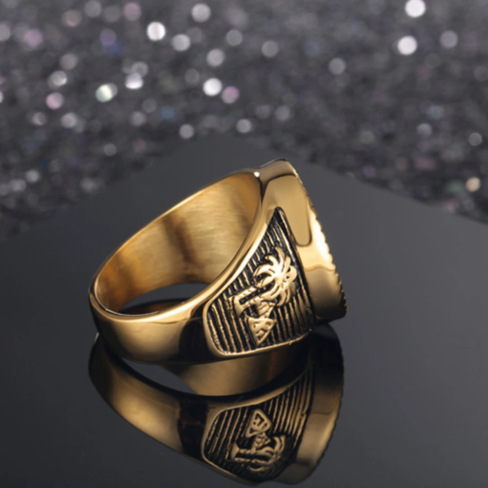 Кольцо из нержавеющей стали египетского стандарта Золотое кольцо в виде