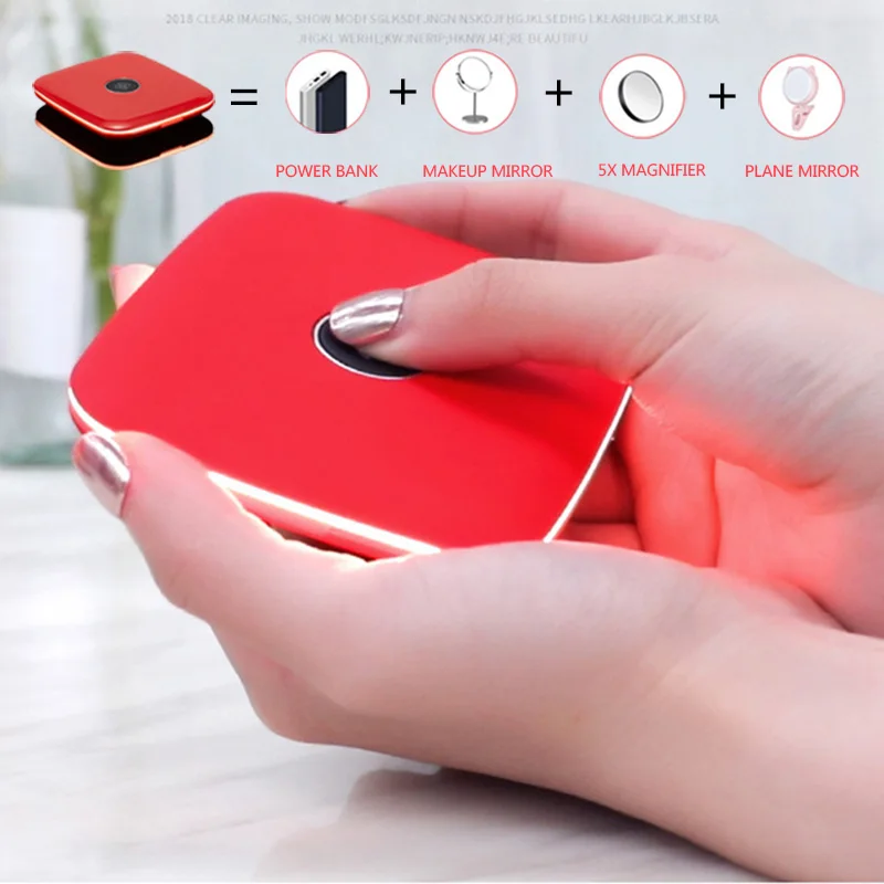 Многофункциональное портативное зеркало для макияжа беспроводное зарядное