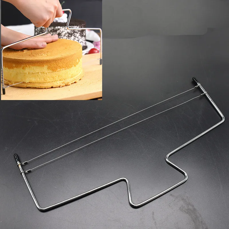 Резак для выпечки тортов выравниватель из нержавеющей стали с двойной линией