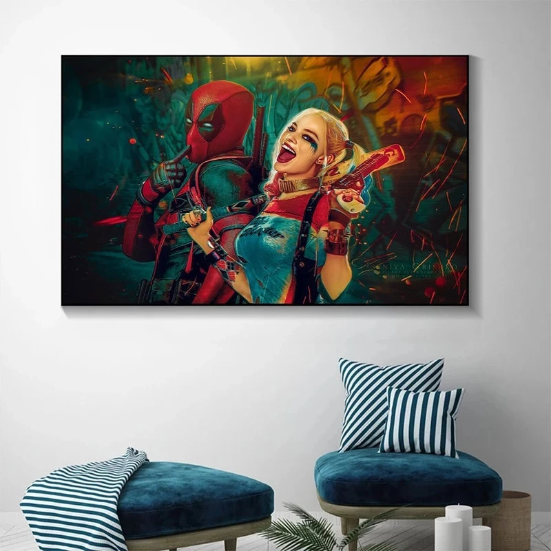 

Deadpool Marvel Movie Poster No Frame Painting Disney Clown Woman Canvas Picture Home Decoration Bedroom Wall Art Modular Prints