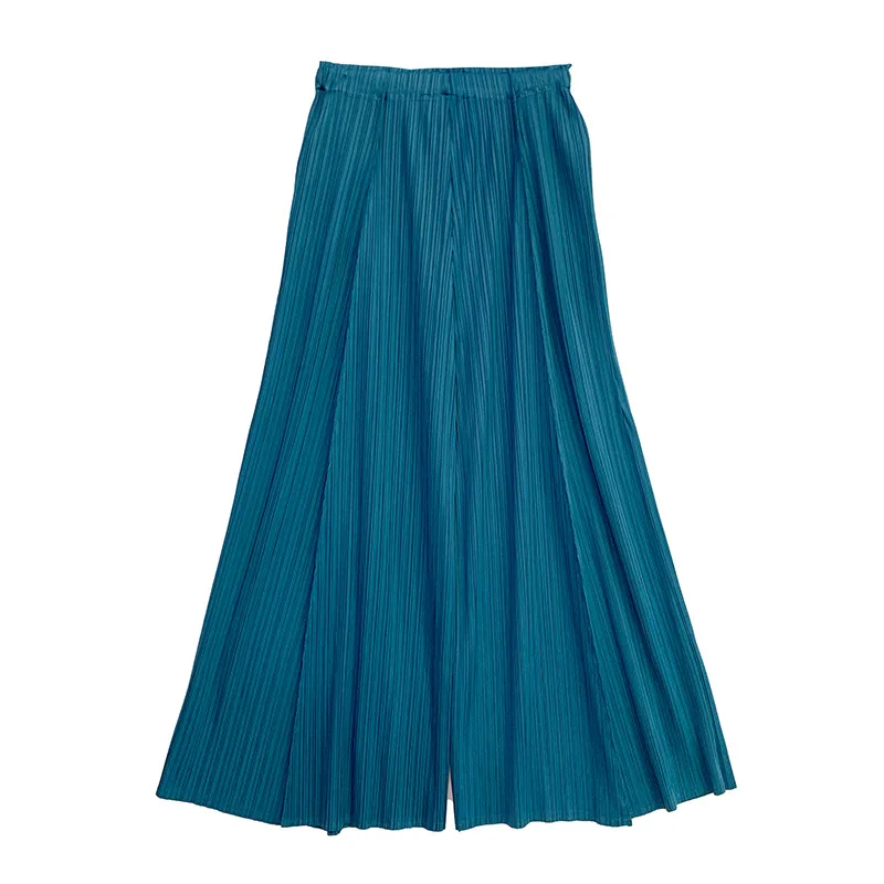 

SuperAen Wide-legged Trousers Summer Loose Plus Size High Waist Slim Drop Straight Solid Pants for Women