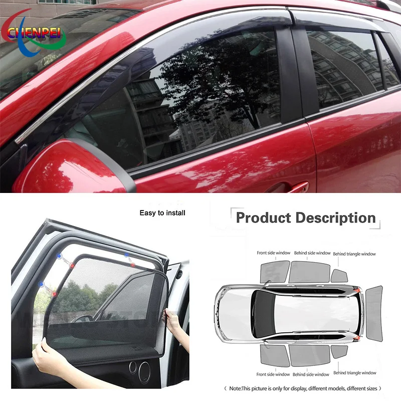 For Mazda CX-5 Car Full Side Windows Magnetic Sun Shade UV Protection Ray Blocking Mesh Visor Car Decoration Accessories