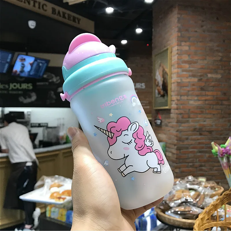 Милая мультяшная детская бутылка для воды с единорогом из ПП пластика без БФА
