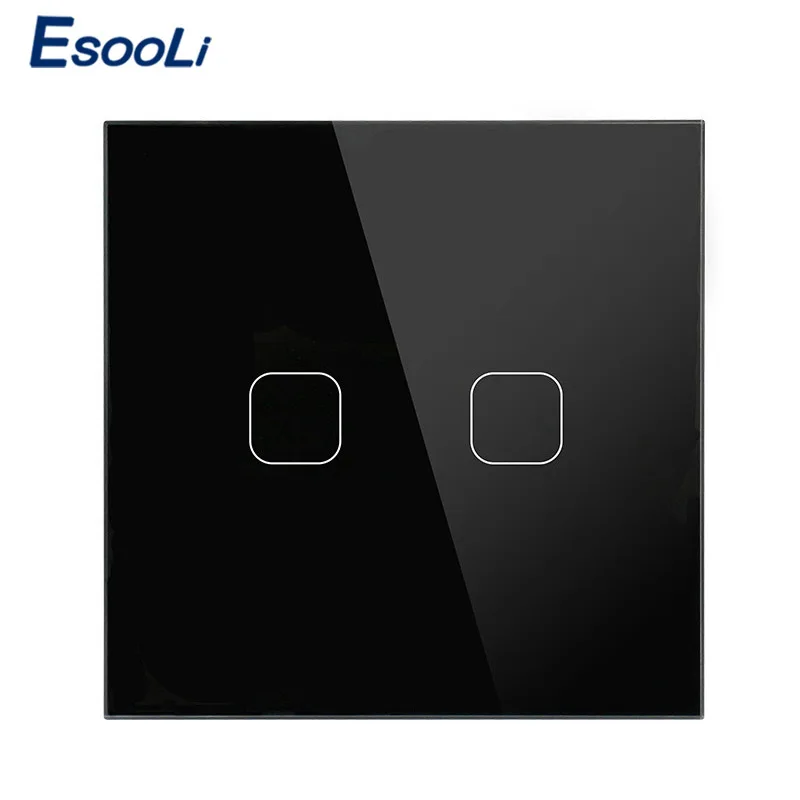 Сенсорный переключатель Esooli 2 клавиши 1 канал настенный выключатель сенсорного