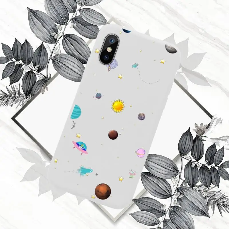 

Starry Universe Phone Case White Candy Color for iPhone 11 12 mini pro XS MAX 8 7 6 6S Plus X SE 2020 XR