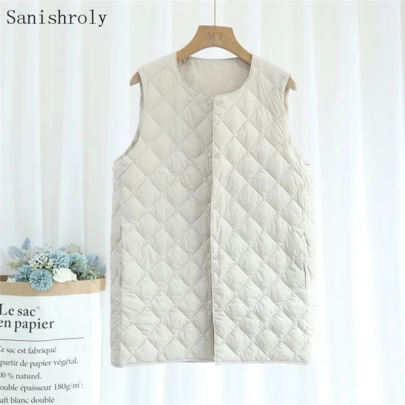 Женский ульсветильник жилет на белом утином пуху куртка парки Осень-зима 2021